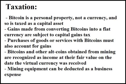 Bitcoin tax list